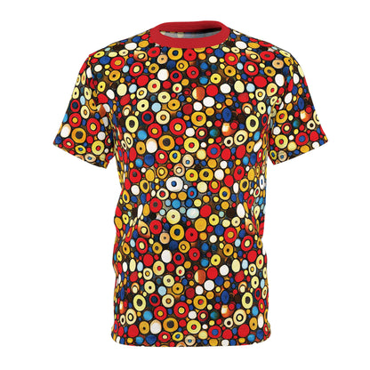 "Bits and Bobs", Unisex Tee (Flame Scarlet Collar)