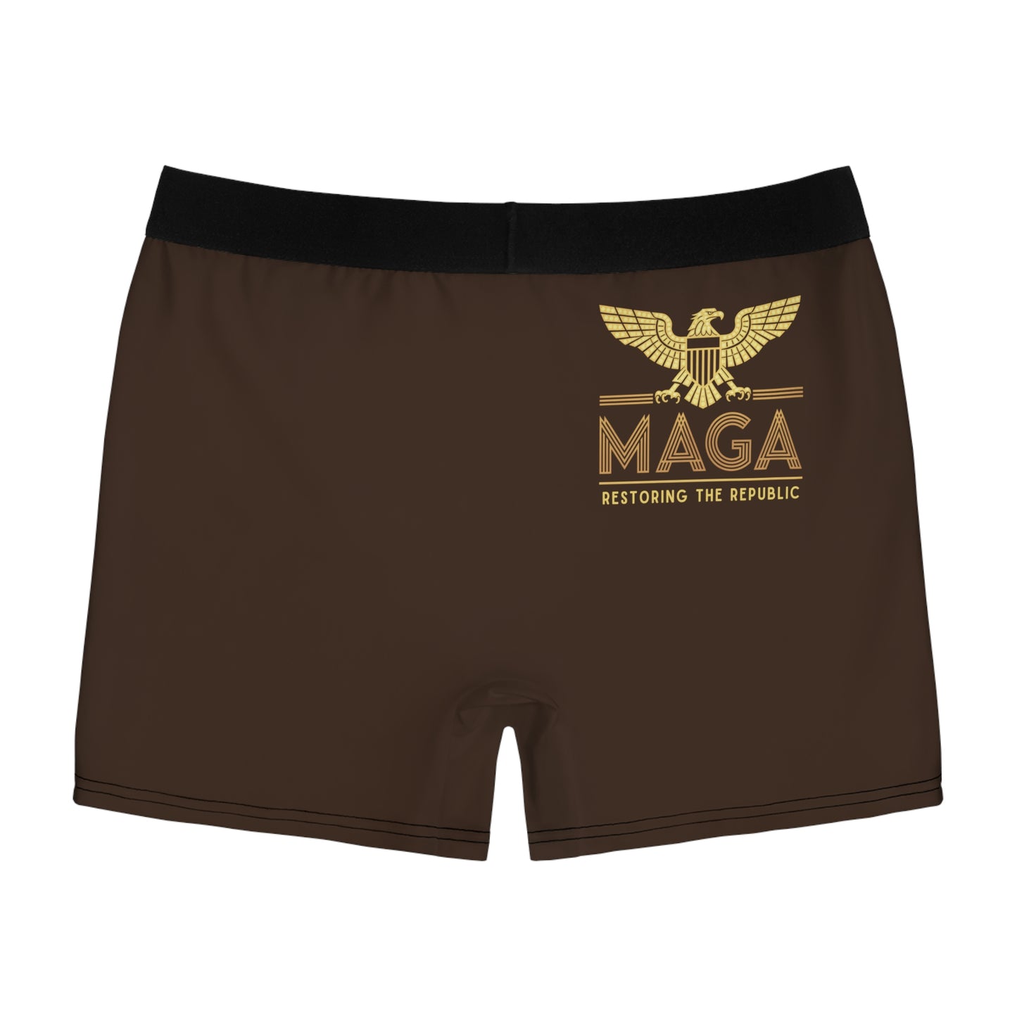 "MAGA - Restoring the Republic", Men's Boxer Briefs (Dark Chocolate Brown)
