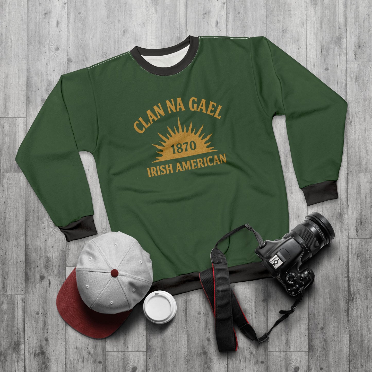 "Clan na Gael - Irish American", Unisex Sweatshirt (Brithemain Green)