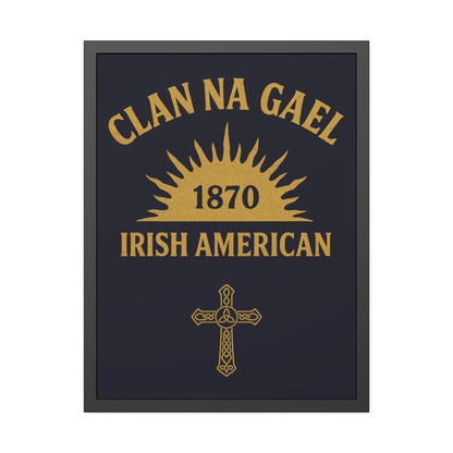 "Clan na Gael - Irish American", Framed Paper Poster (Black Rock Blue)
