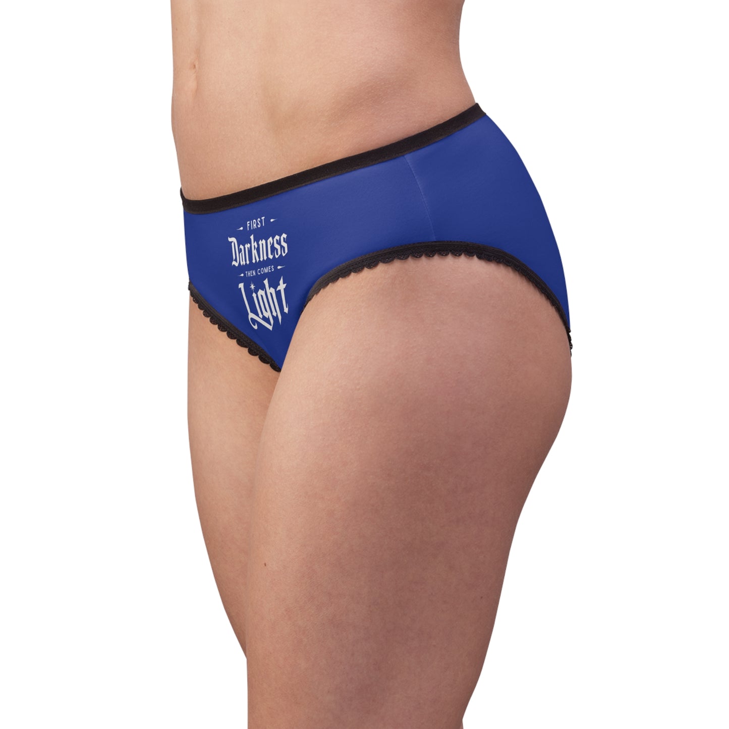 "First Darkness Then Comes Light" #02, Women's Briefs (Patriot Blue)