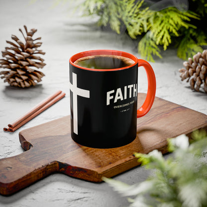 "Faith Overcomes Fear", Colorful Mugs (11oz, 15oz)