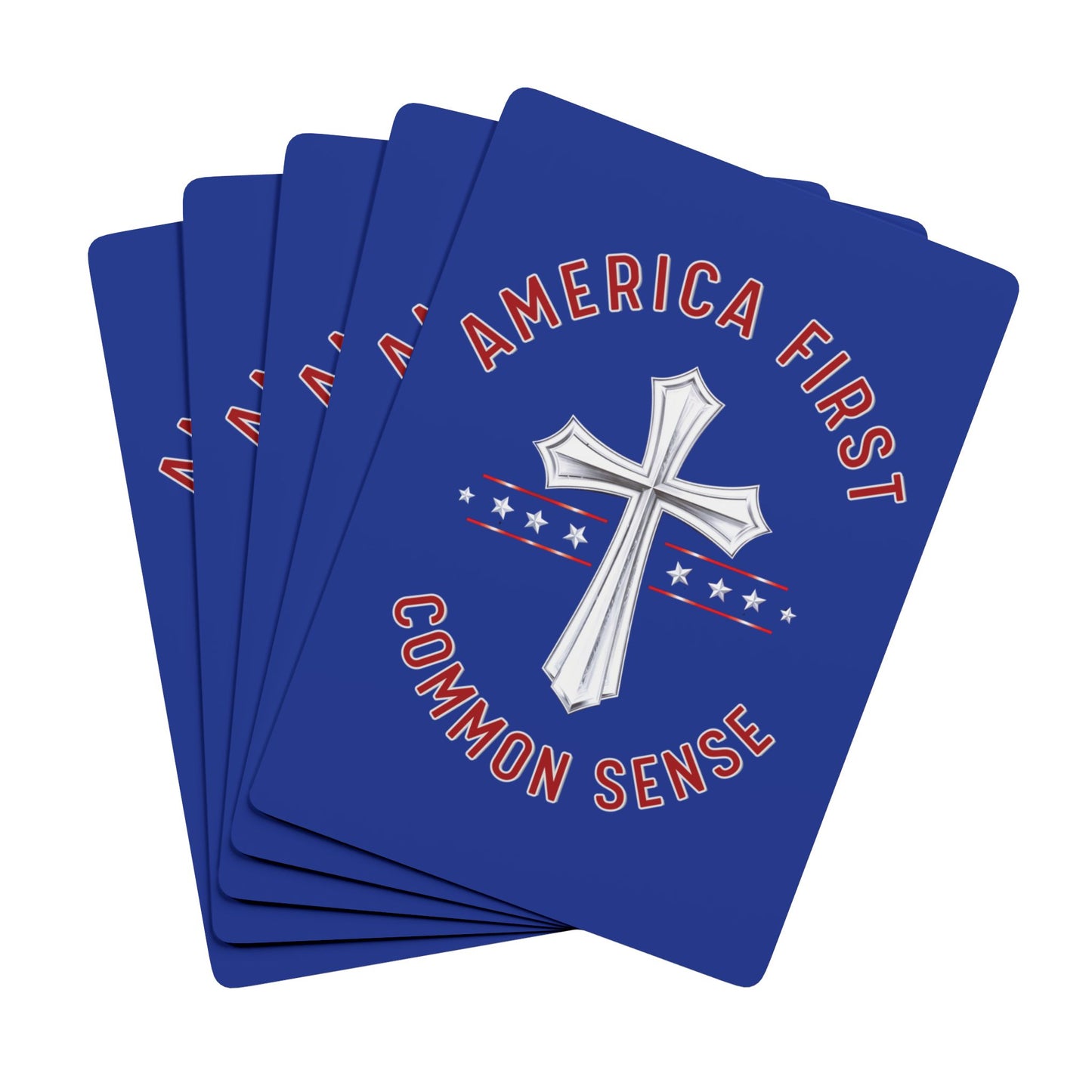 "America First - Common Sense", Political Playing Cards (Patriot Blue)