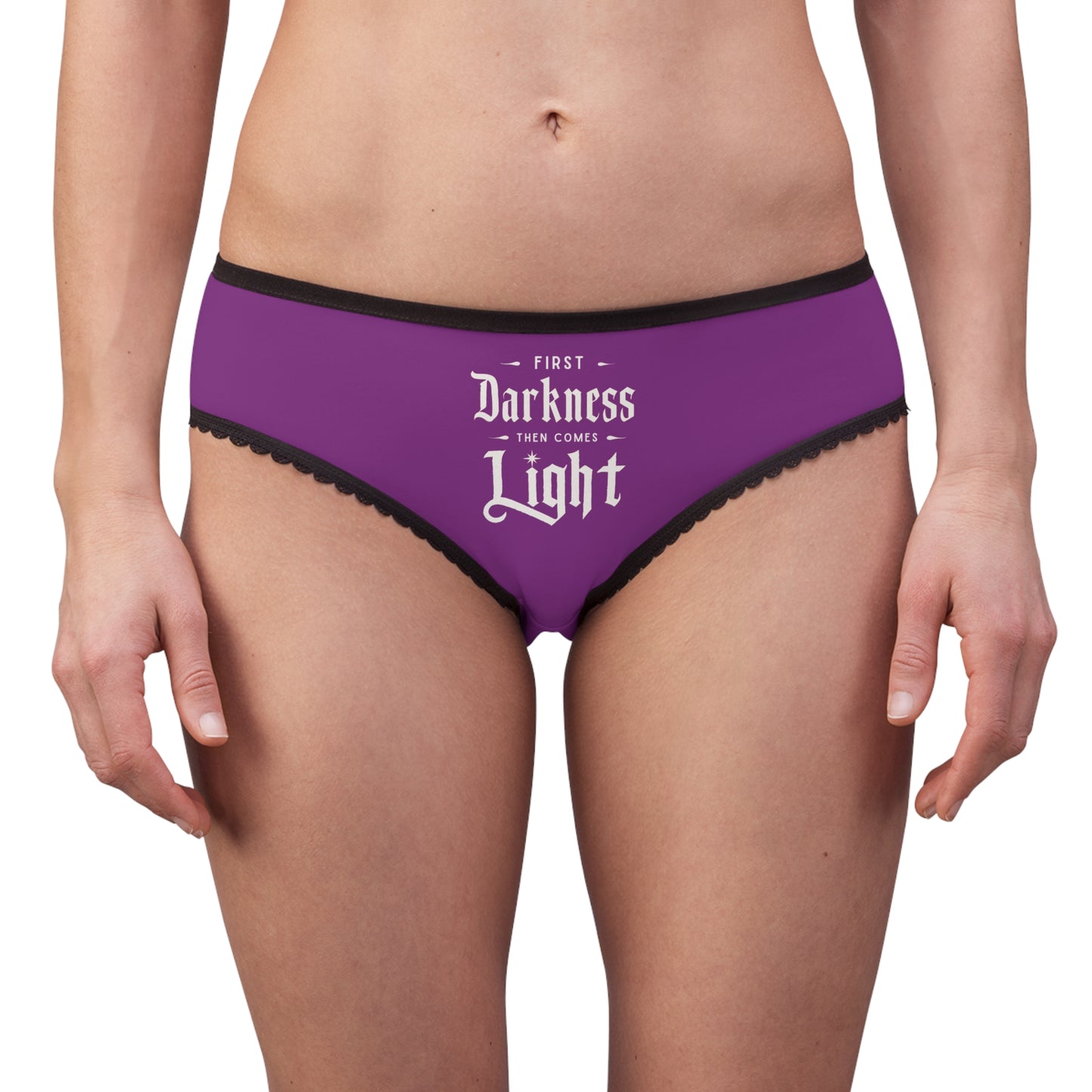 "First Darkness Then Comes Light" #02, Women's Briefs (Dark Magenta)