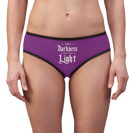 "First Darkness Then Comes Light" #02, Women's Briefs (Dark Magenta)