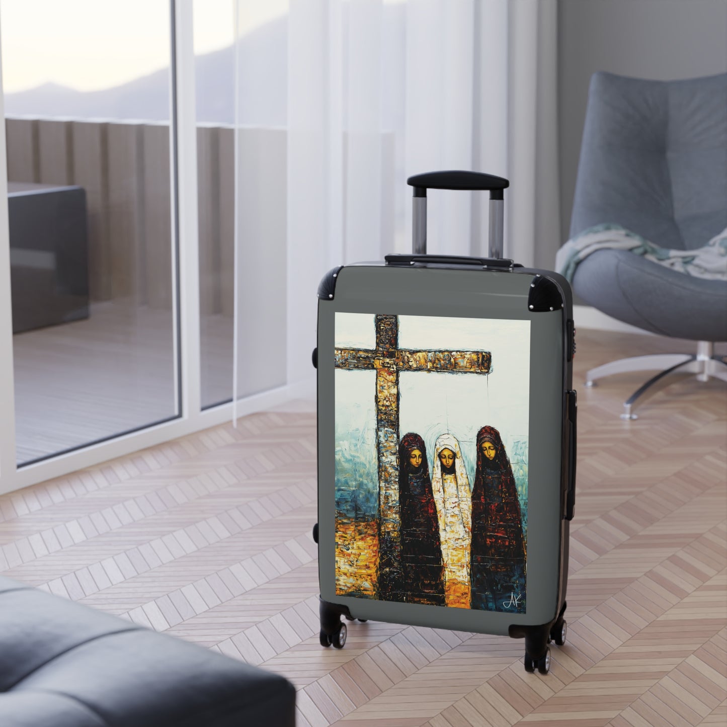 "At-the-Foot of the Cross - John 19:25", Suitcases (Dark Grey)