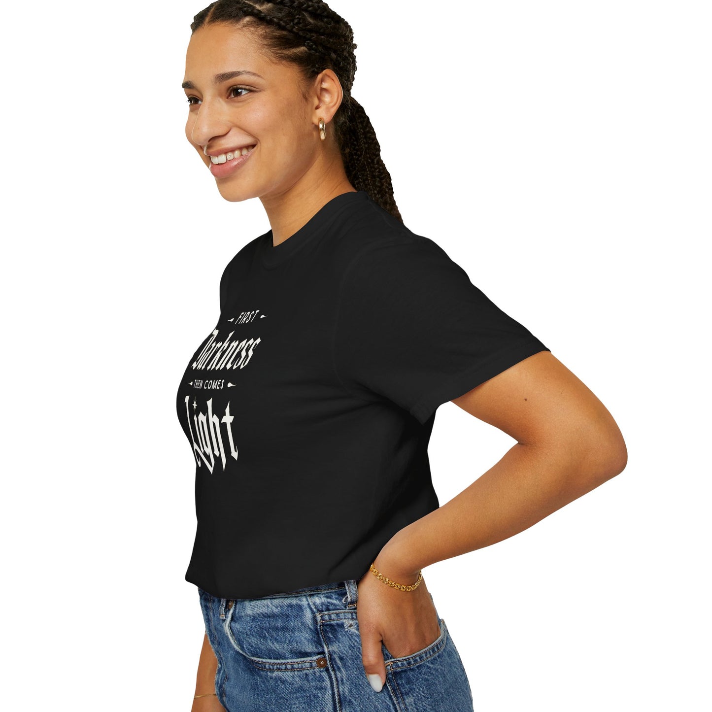 "First Darkness Then Comes Light", Unisex T-shirt