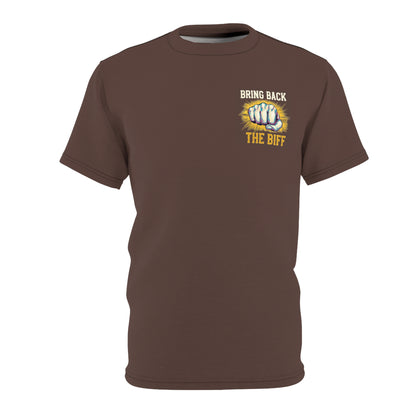 "Bring Back The Biff", Unisex T-shirt (Zanzibar Brown)