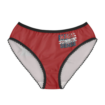 "MAGA Common Sense" #01, Women's Briefs (Epidii Red)