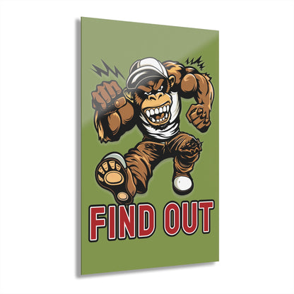 "Find Out", Acrylic Wall Prints (French Cleat Hanging) (Zombie Green)
