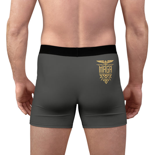 "MAGA Restoring the Republic" #02, Men's Boxer Briefs (Panzer Grey)
