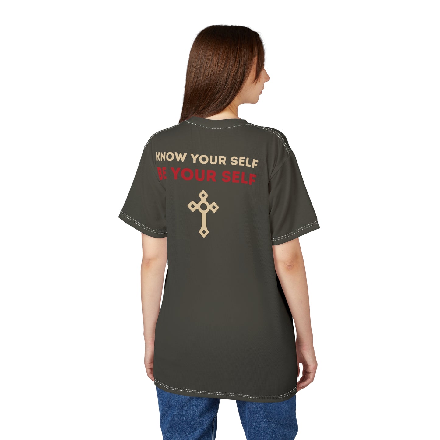"Know Your Self", Unisex T-shirt (Pitch Grey)