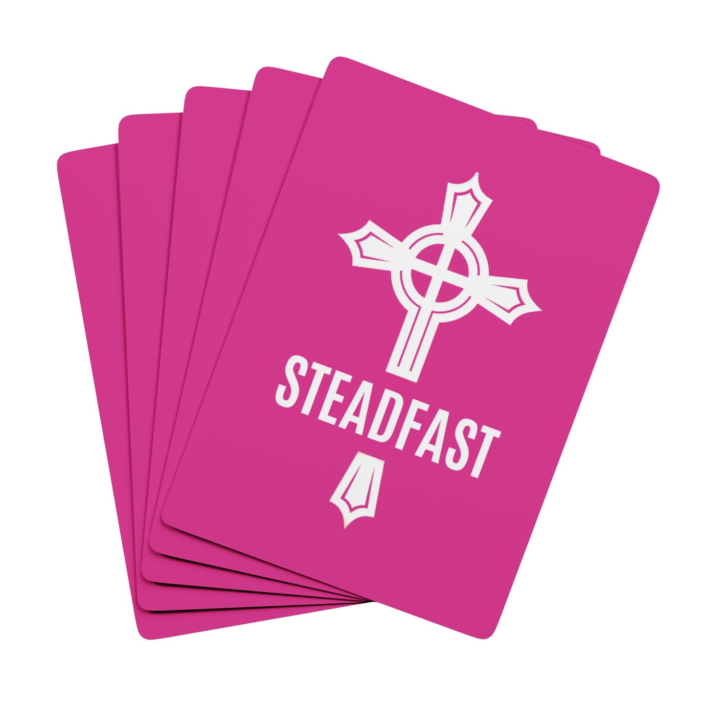 "Steadfast Cross", Christian Playing Cards (Strongboy Pink)
