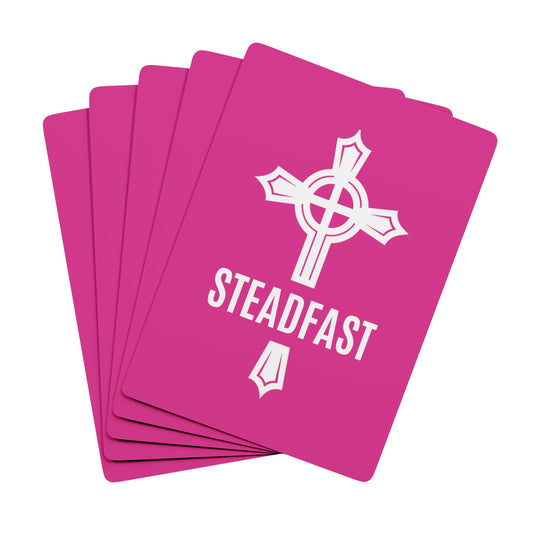 "Steadfast Cross", Christian Playing Cards (Strongboy Pink)