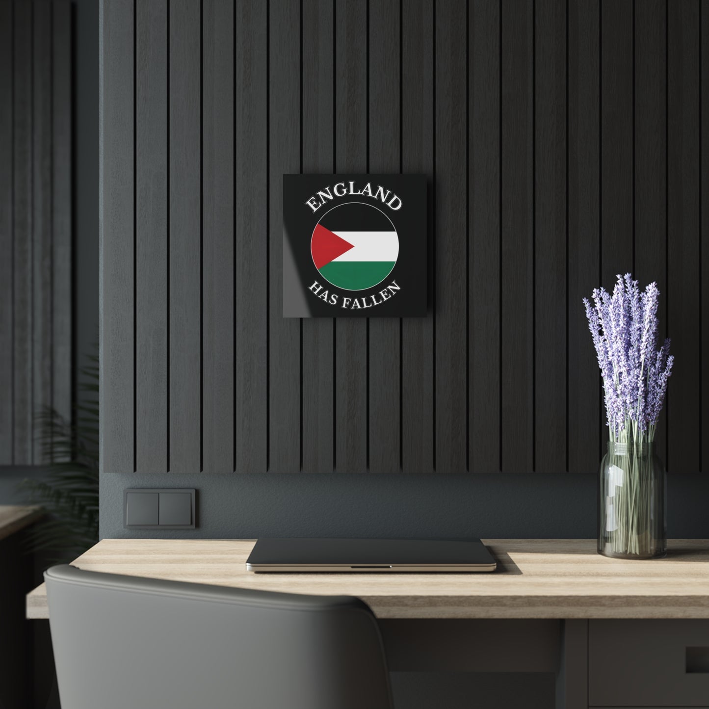 "England has Fallen", Acrylic Wall Prints (French Cleat Hanging) (Void Black)