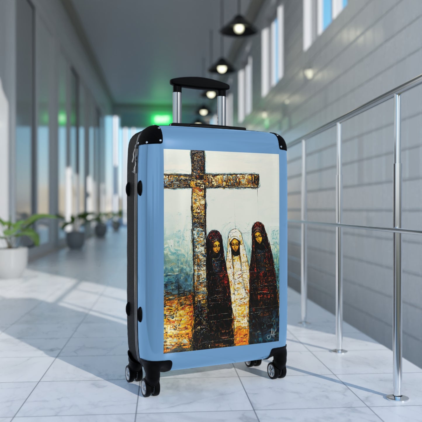 "At-the-Foot of the Cross - John 19:25", Suitcases (Light Blue)