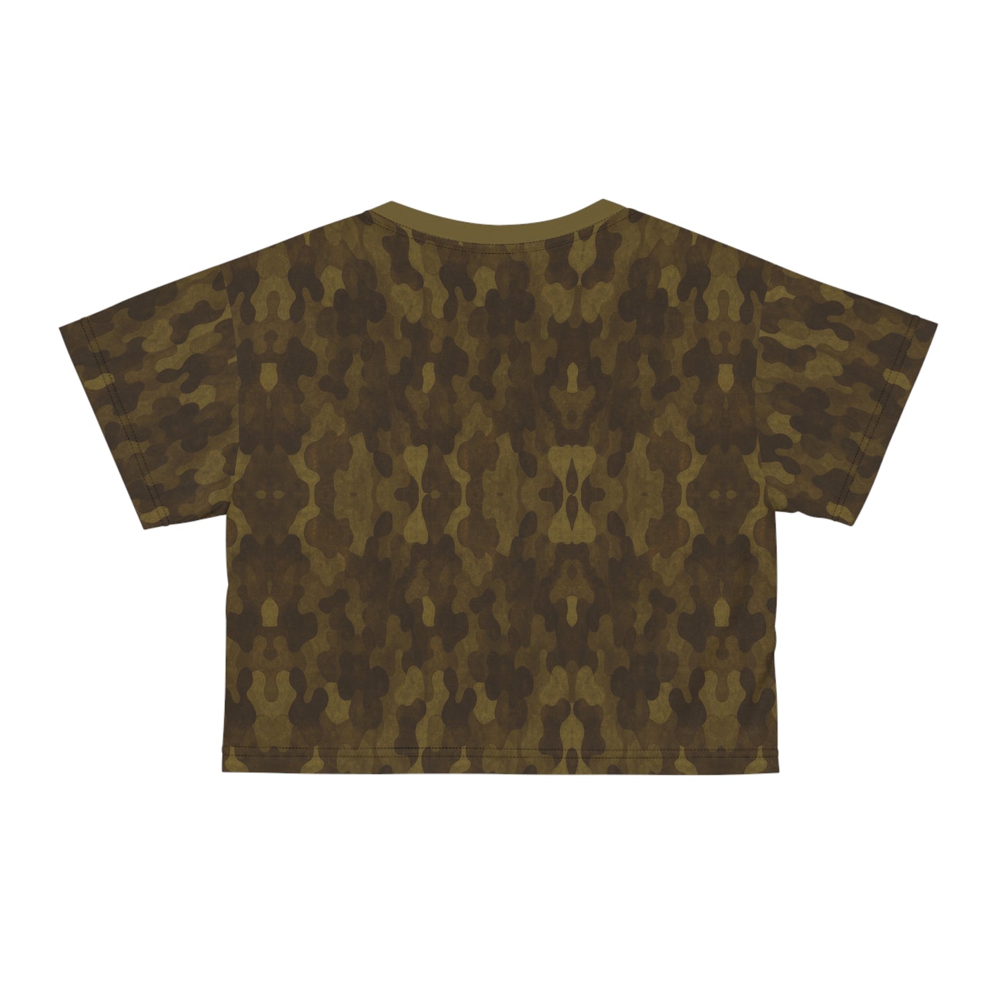 "Swamp Recon Camouflage", Crop Tee (Bogbrush Olive Collar)