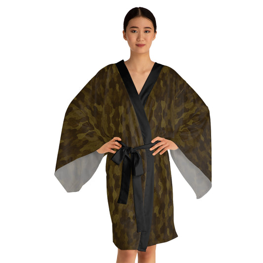 "Swamp Recon Camouflage", Long Sleeve Kimono Robe