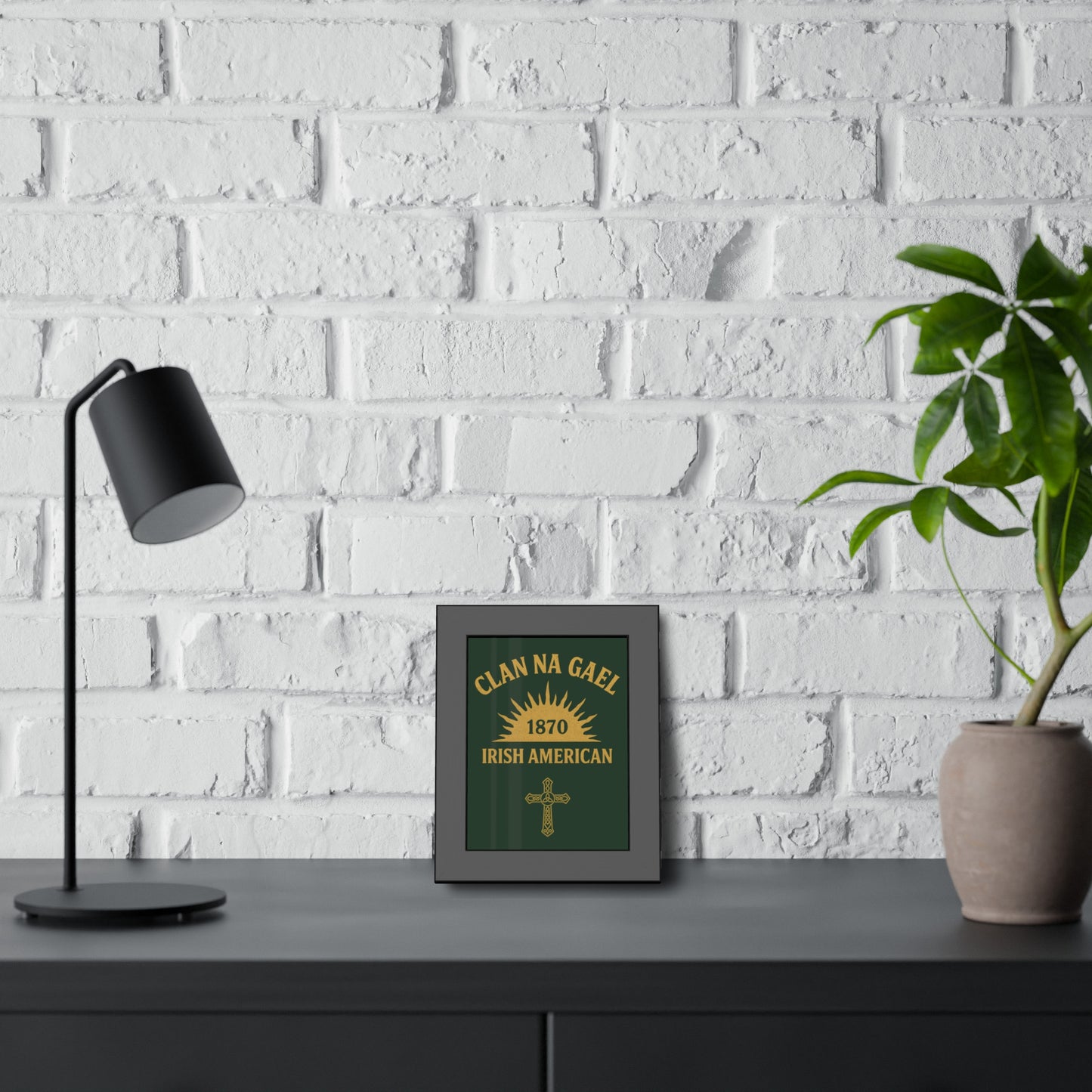 "Clan na Gael - Irish American", Framed Paper Poster (Fenian Green)