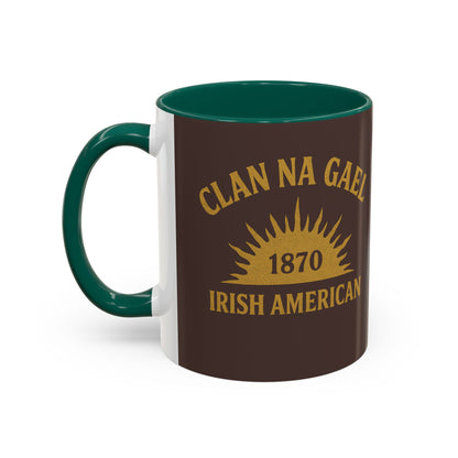 "Clan na Gael - Irish American", Colorful Mugs (11oz, 15oz) (Wild Boar Brown)