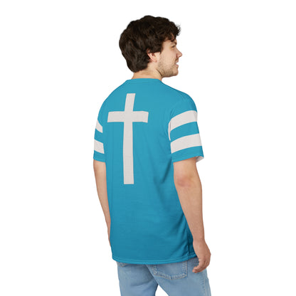 "Faith Overcomes Fear", Unisex Tee (Minoan Blue)