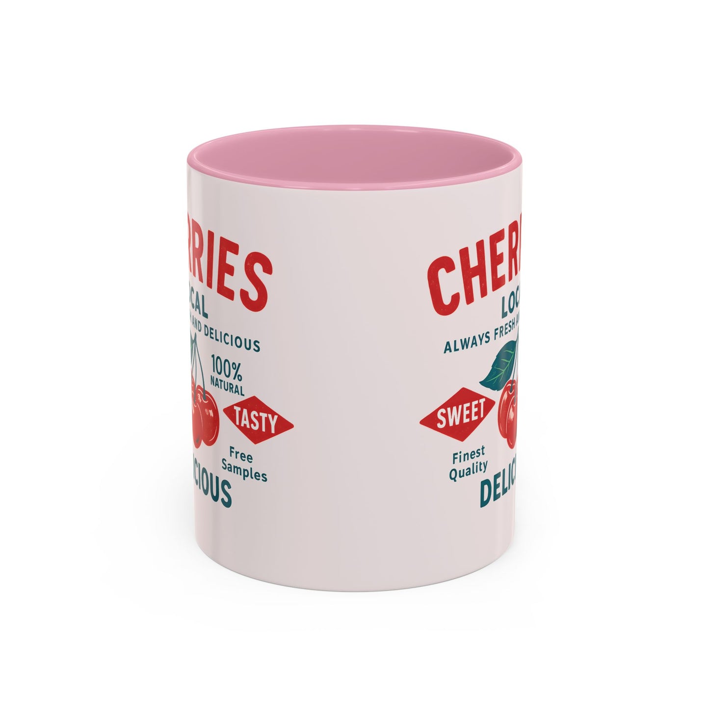 "Delicious Cherries", Colorful Mugs (11oz, 15oz) (Sea Salt Sherbet)