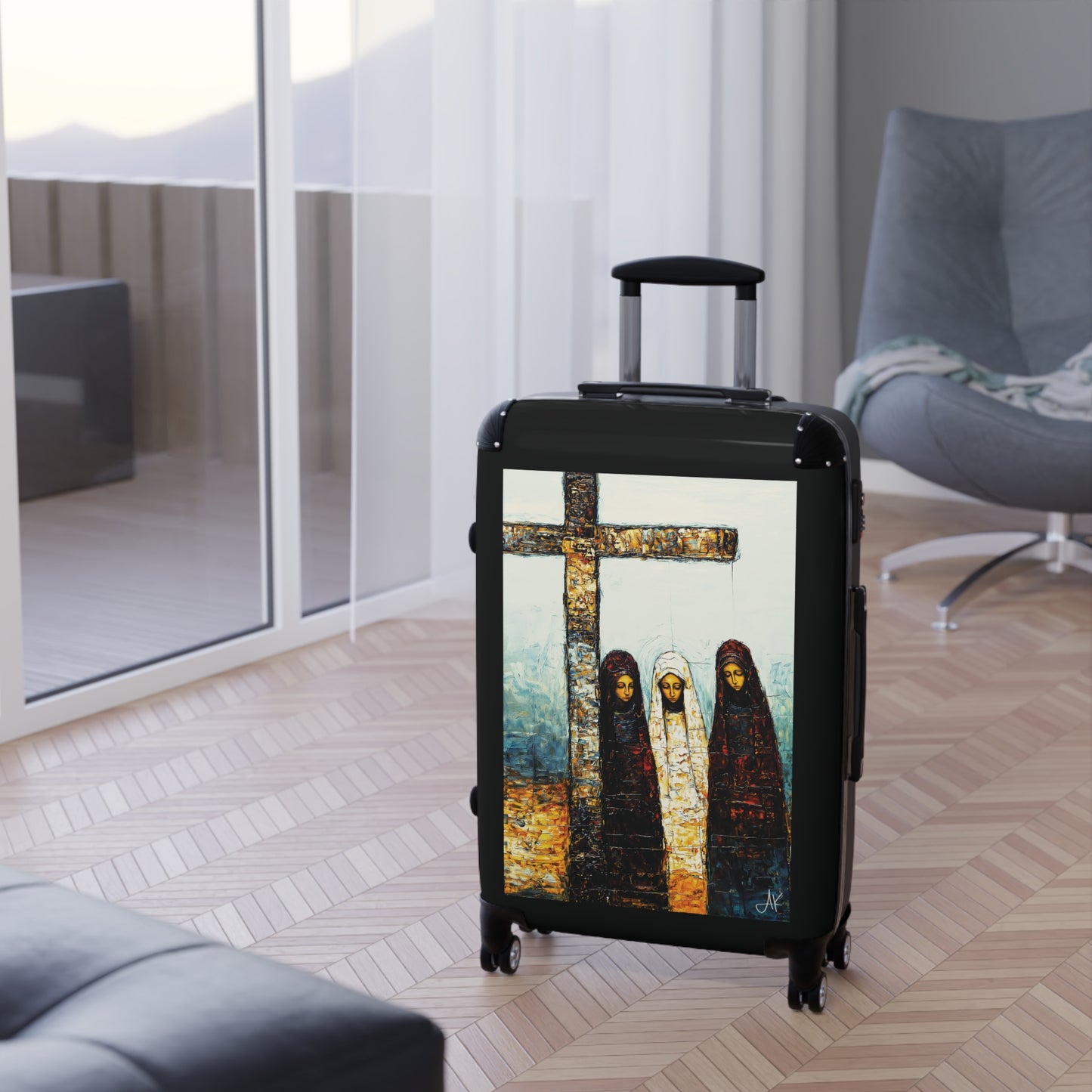 "At-the-Foot of the Cross - John 19:25", Suitcases (Black)