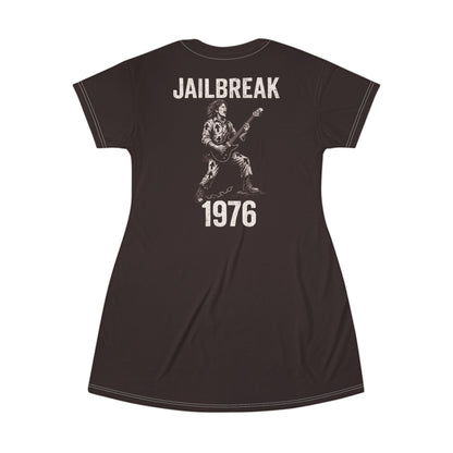 "Jailbreak 1976", T-Shirt Dress (Bloodcoal)