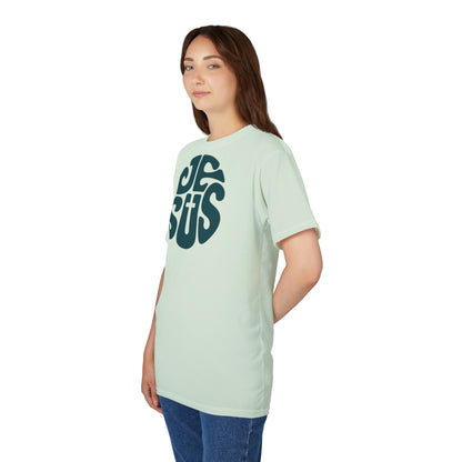 "Retro Jesus", Unisex T-shirt (Aquarelle Green)