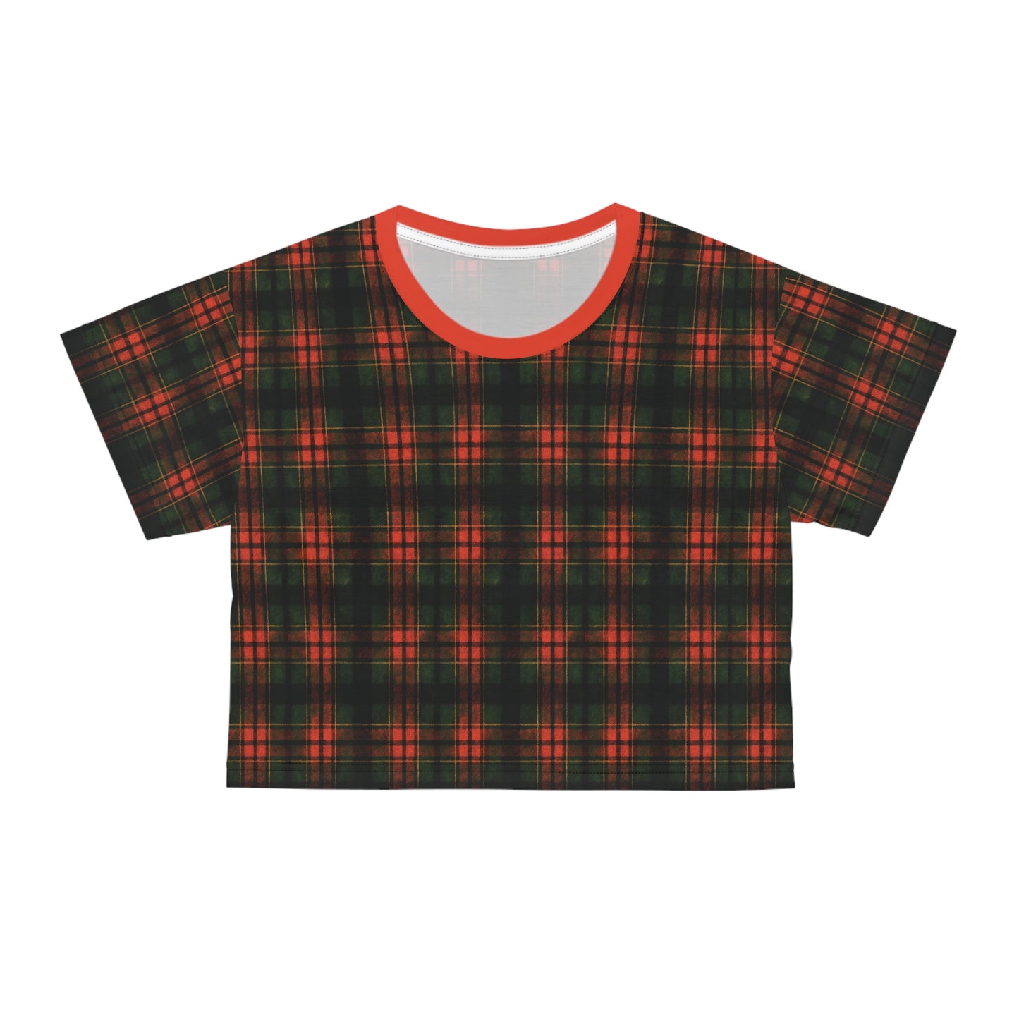 "Kilmor Brieve Tartan", Crop Tee (Brieve Red Collar)