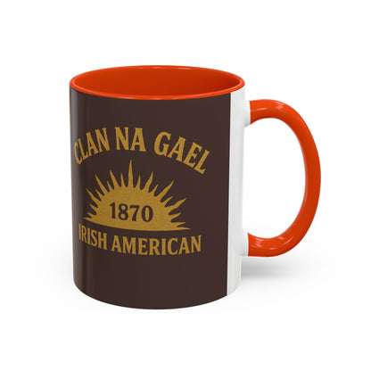 "Clan na Gael - Irish American", Colorful Mugs (11oz, 15oz) (Wild Boar Brown)