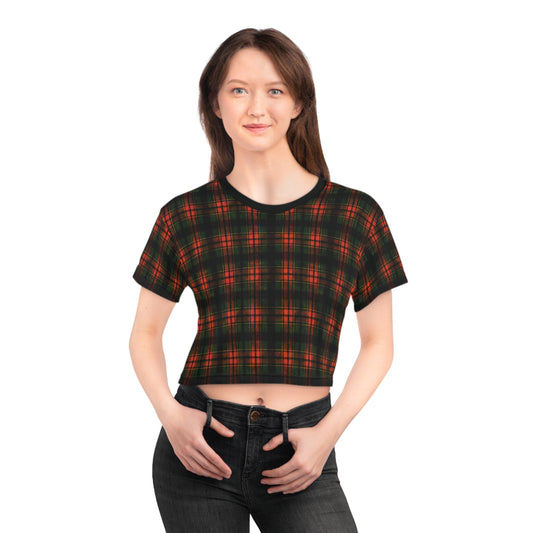 "Kilmor Brieve Tartan", Crop Tee (Brieve Black Collar)