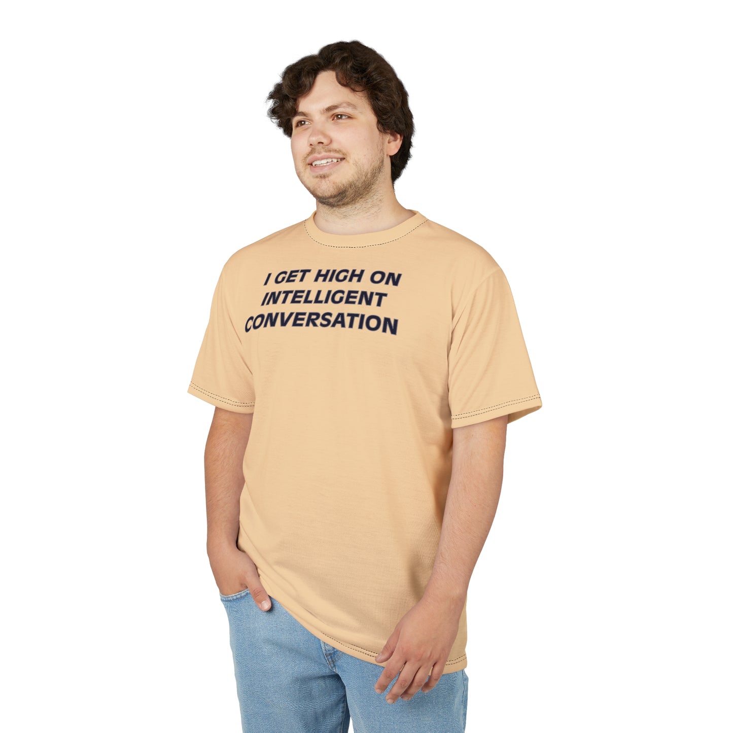 "Intelligent Conversation", Unisex T-shirt (Feather Plume)