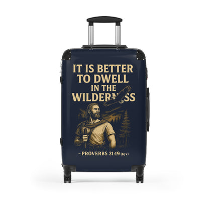 "Proverbs 21:19 (KJV), Suitcases (Dark Cambridge Blue)