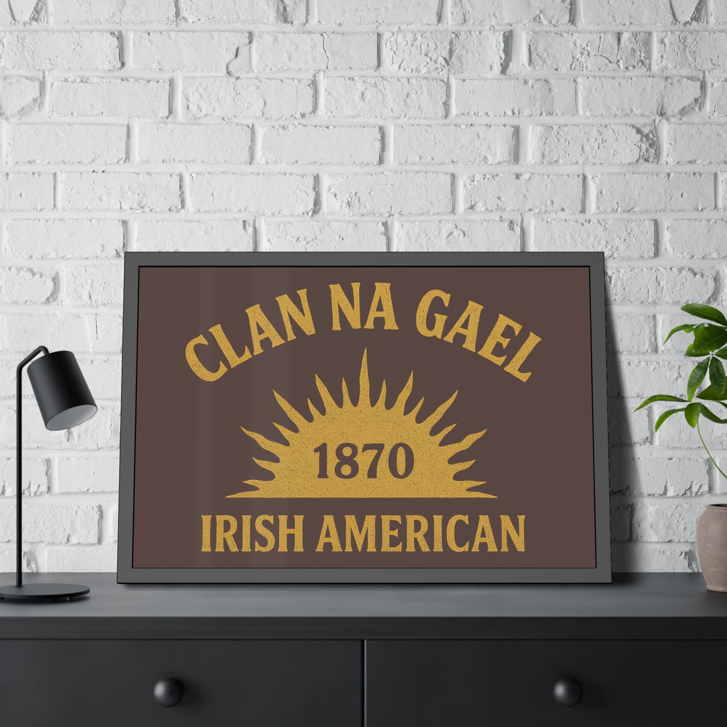 "Clan na Gael - Irish American", Framed Paper Poster (Wild Boar Brown)