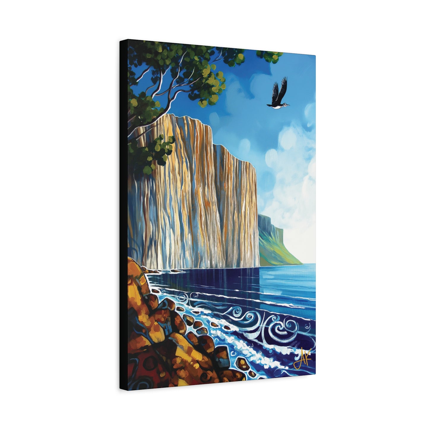 "Sky Kin IV – Gannet Over the Quiet Sound", Fine Art Matte Canvas, Stretched, 1.25"