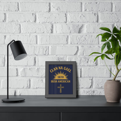 "Clan na Gael - Irish American", Framed Paper Poster (Mariana Blue)