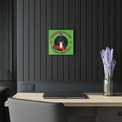 "Restore Nature", Acrylic Wall Prints (French Cleat Hanging) (Neon Green)