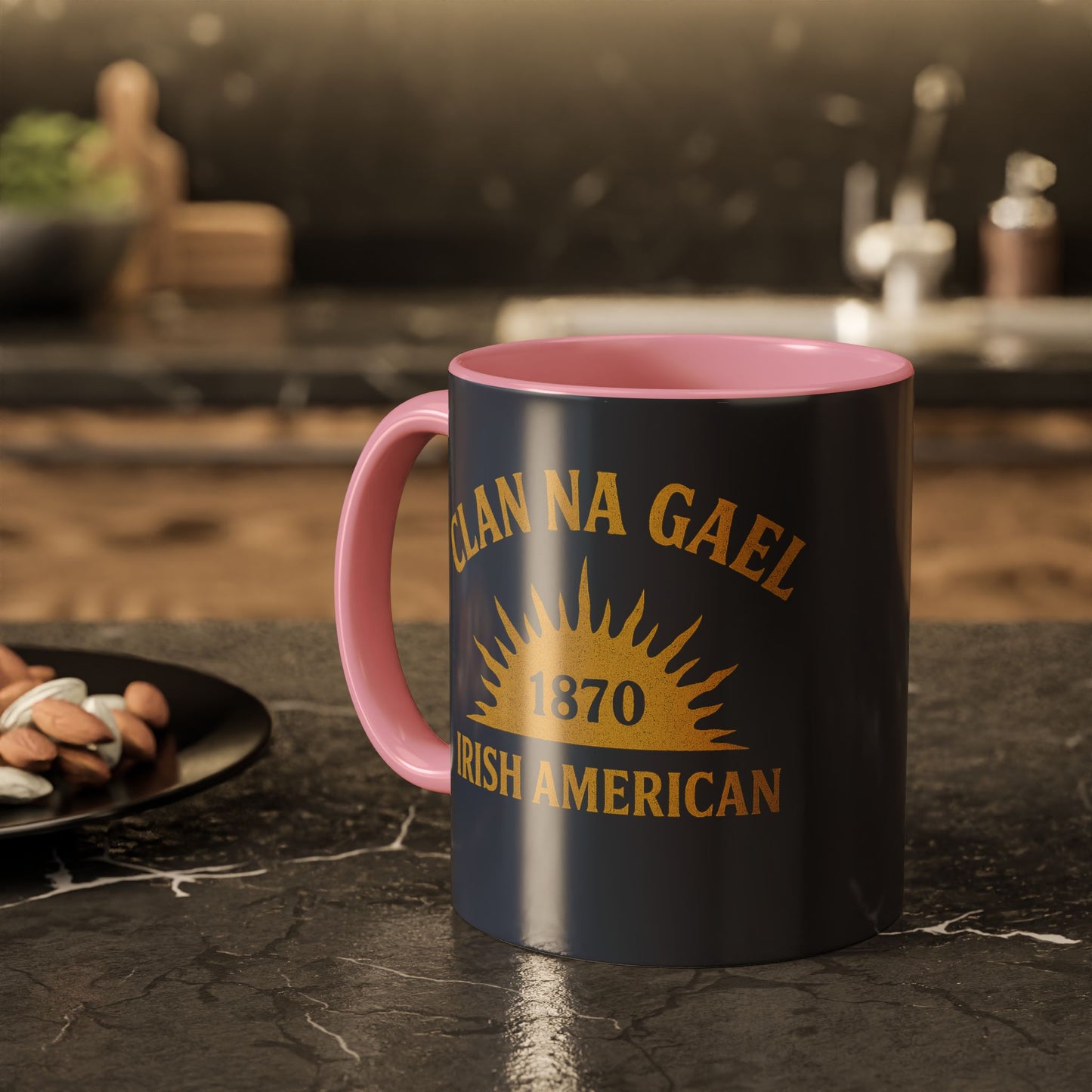 "Clan na Gael - Irish American", Colorful Mugs (11oz, 15oz) (Blue Burka Grey)