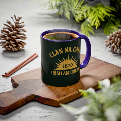 "Clan na Gael - Irish American", Colorful Mugs (11oz, 15oz) (Túath Green)