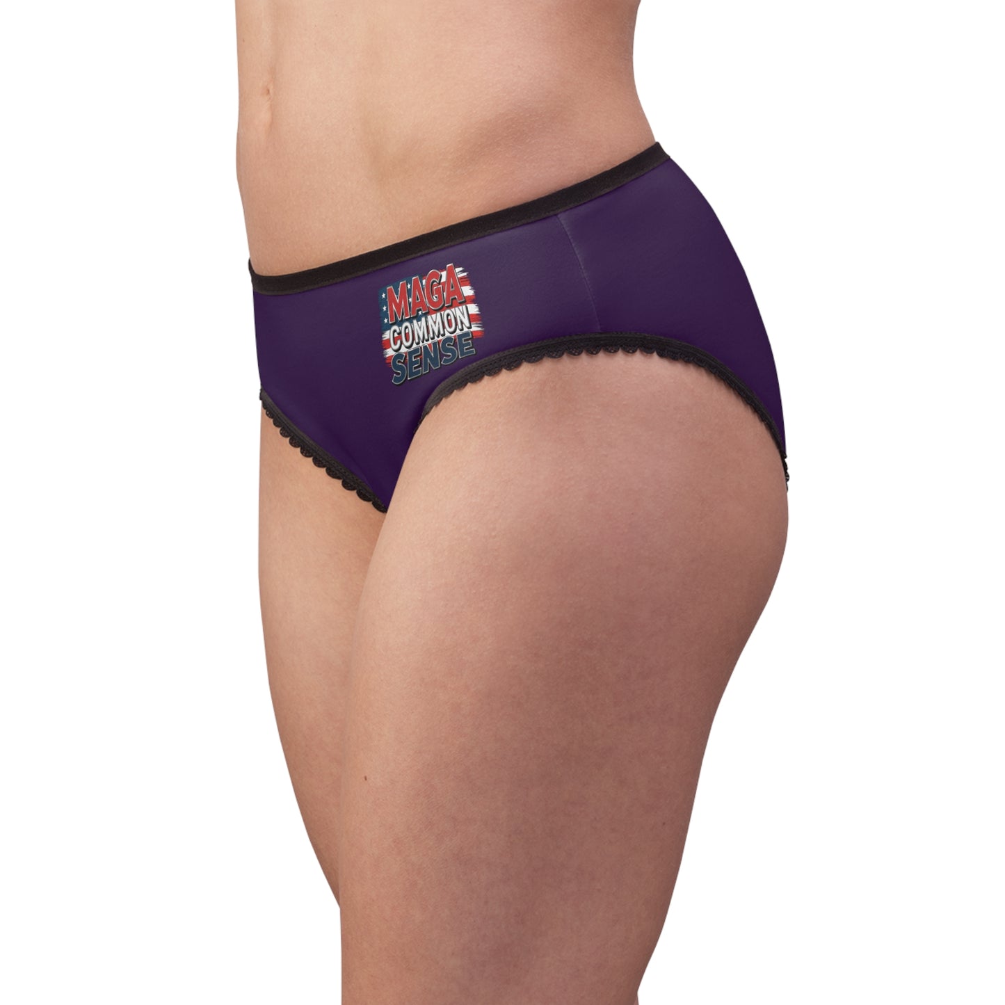 "MAGA Common Sense" #01, Women's Briefs (Beaker Purple)