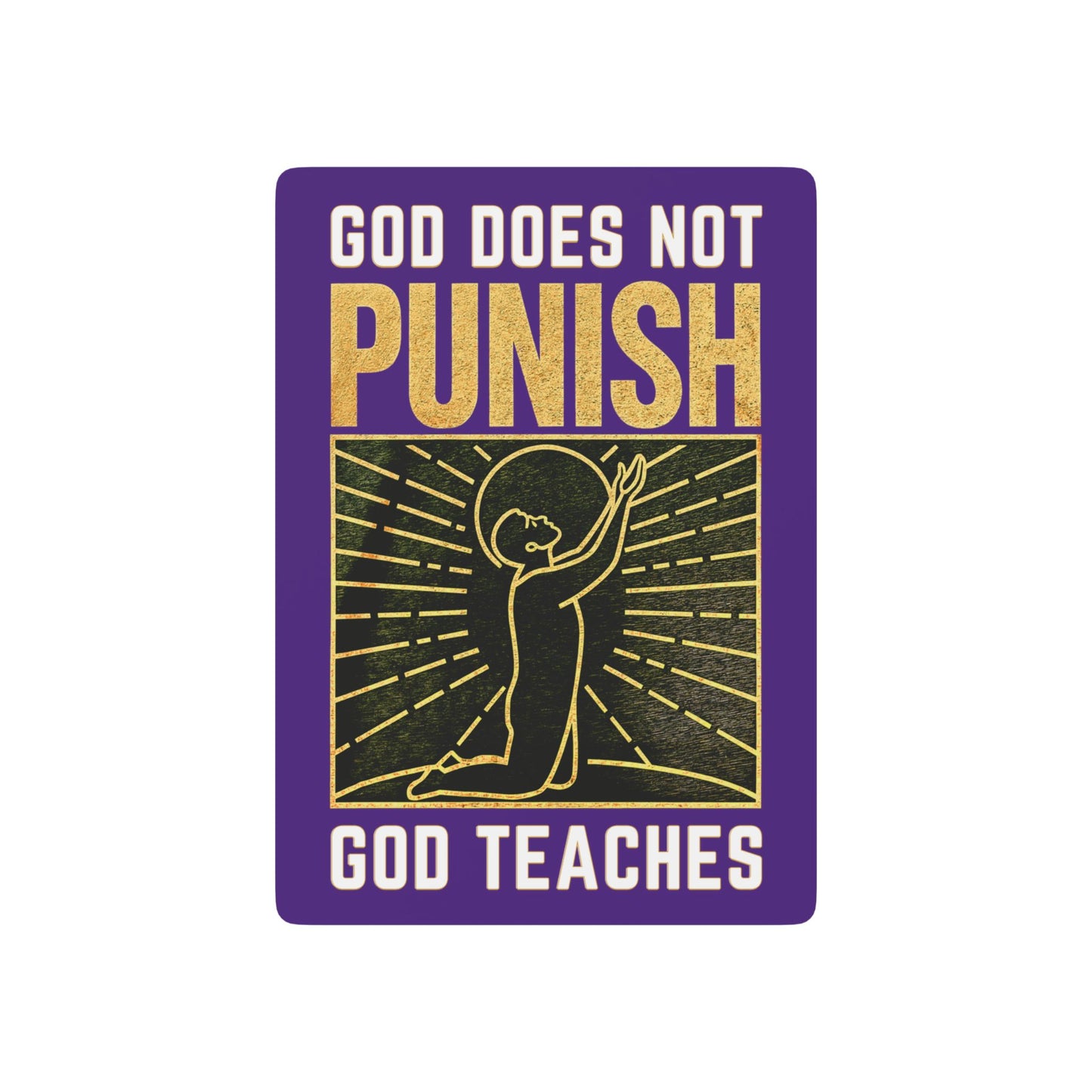 "God Does Not Punish - God Teaches" #03, Christian Playing Cards (Deep Purple)