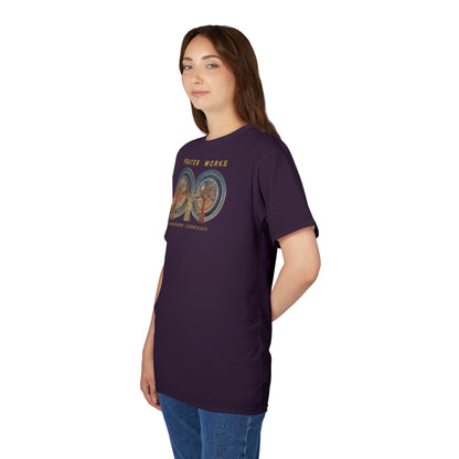 "Prayer Works – Gaelic Christian", Wearable Fine Art Unisex T-shirt (Dark Bramble)