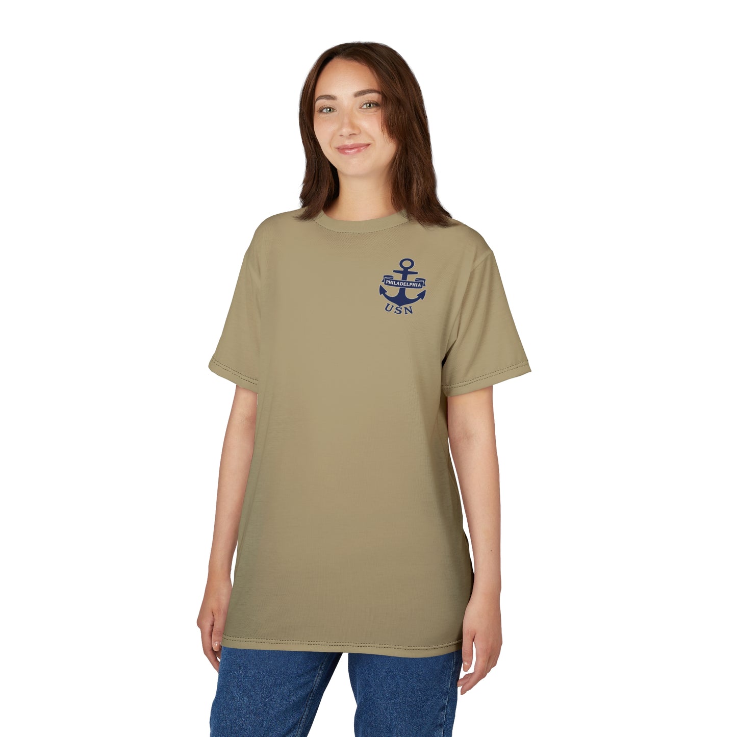 "USN Anchor", Unisex T-shirt (Service Khaki)