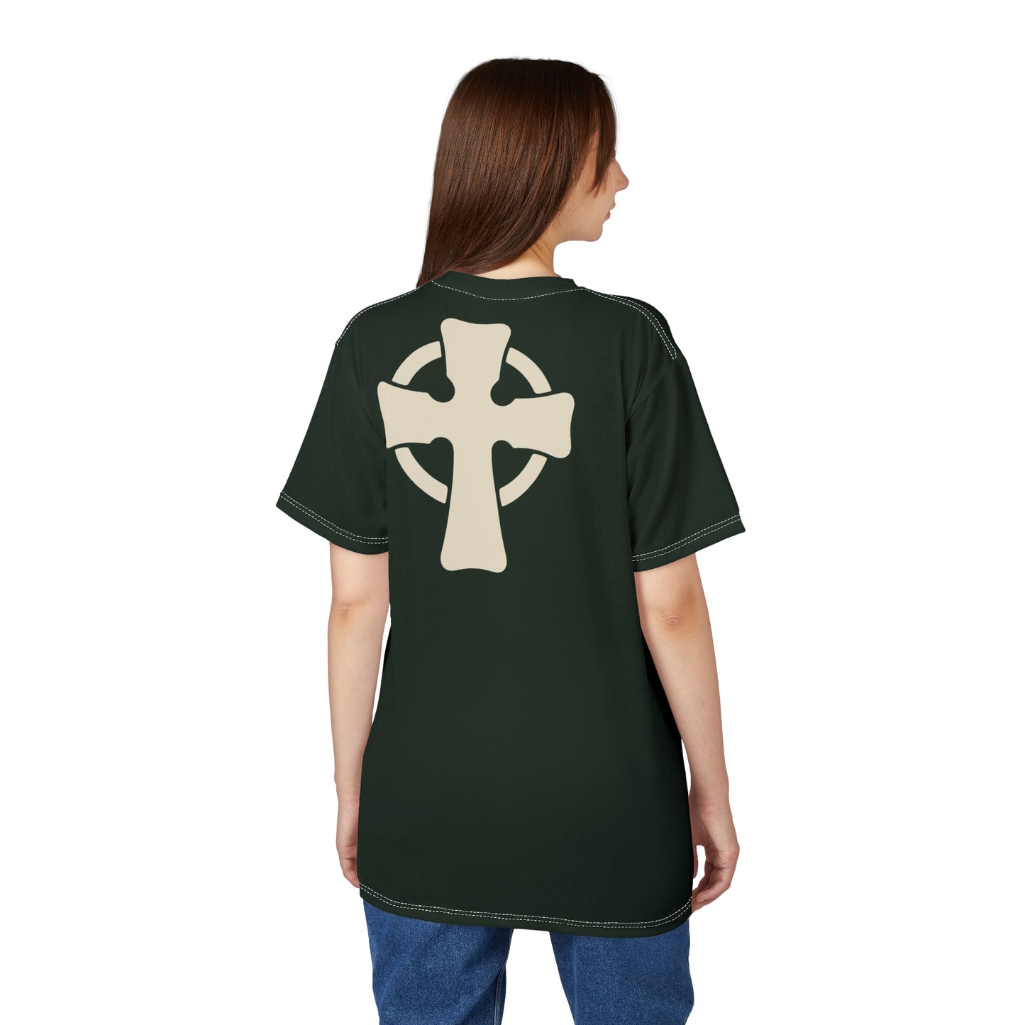 "Retro Jesus", Unisex T-shirt (Dark Woodland)