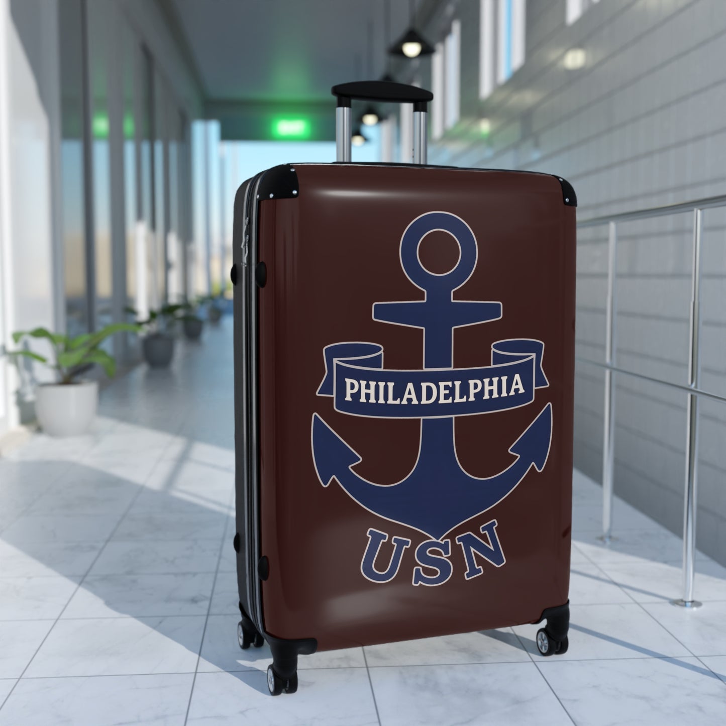 "USN Anchor", Suitcase (Black Bean)