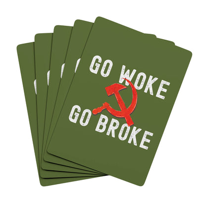 "Go Woke Go Broke (Communist)", Cultural Playing Cards (Kangaroo-Bush Green)