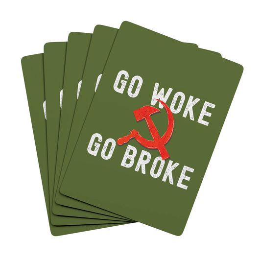 "Go Woke Go Broke (Communist)", Cultural Playing Cards (Kangaroo-Bush Green)