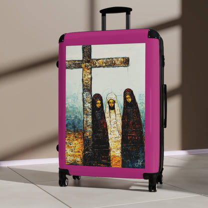 "At-the-Foot of the Cross - John 19:25", Suitcases (Dark Pink)