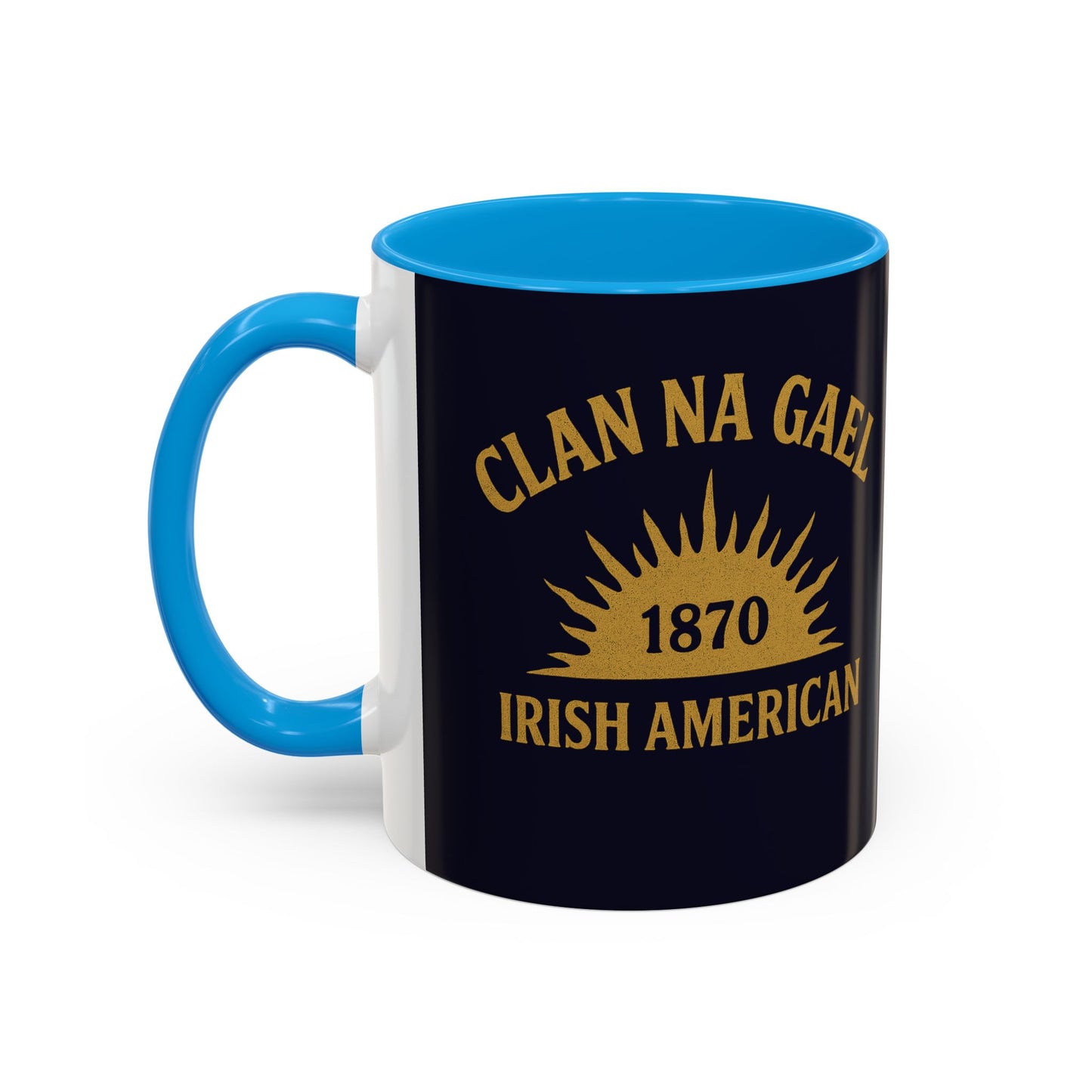 "Clan na Gael - Irish American", Colorful Mugs (11oz, 15oz) (Black Rock Blue)